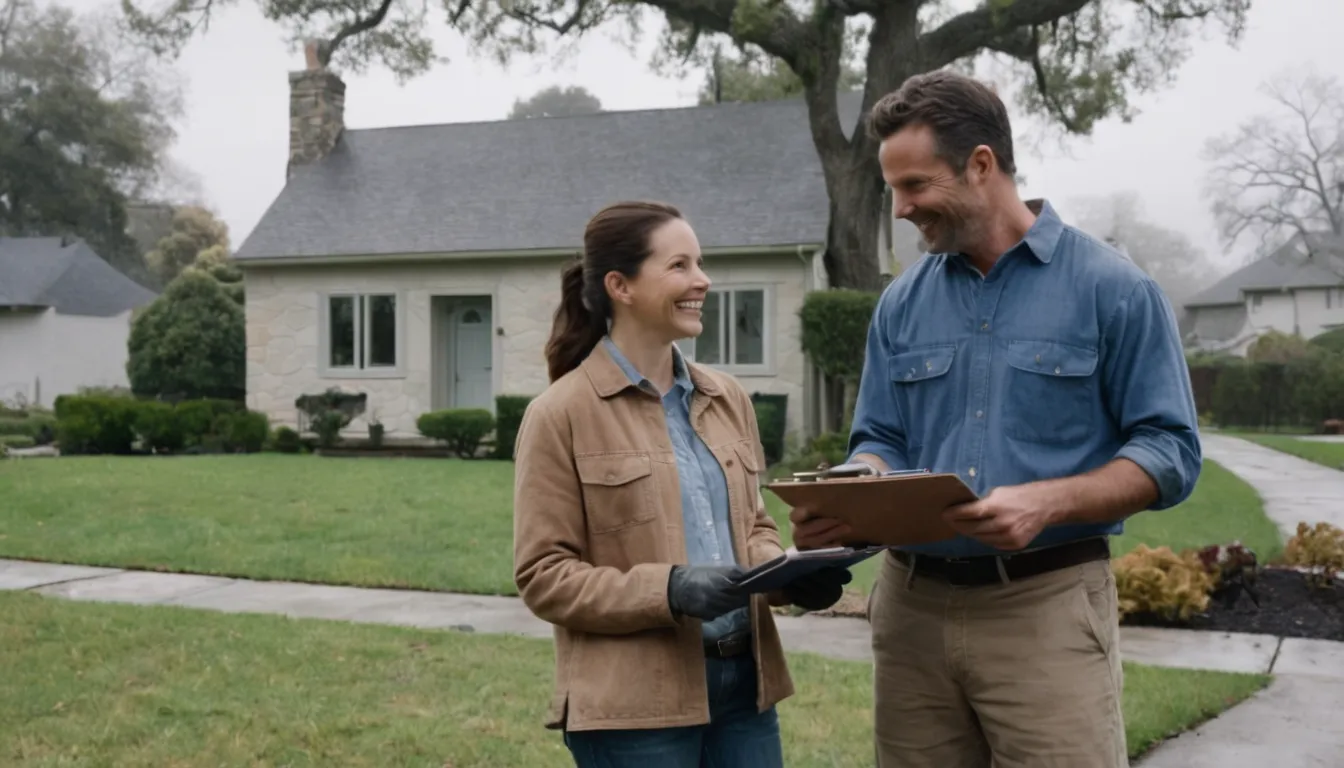 A homeowner reviewing a written tree removal quote with a local provider in the Boston area